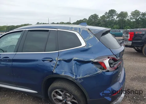 2024 BMW X3 xDrive30I из США, поврежденный, VIN WBX57DP0XRN267048